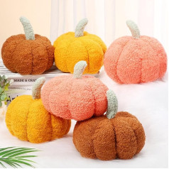 Namalu Pack of 6 Plush Pumpkin Throw Cushions 20 cm Pumpkin Dekoratīvais spilvens pūkains pildīts dekoratīvais spilvens guļamistabai dīvāna apdare