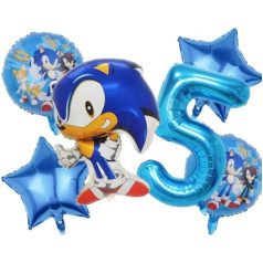 Sonic_new Balloons Dzimšanas dienas svinību piederumi bērniem Tematiskās svinību dekorācijas (5) Pack of 6