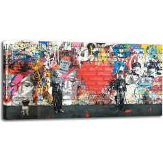 Banksy Canvas Wall Art Abstract Graffiti Street Art Canvas Art Pictures Prints for Living Room Office Home Decor