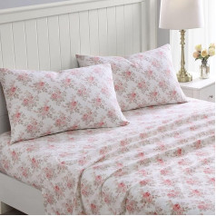 Laura Ashley Home - Divvietīgs segas pārklāju komplekts, kokvilnas flaneļa gultasveļas komplekts, matēts, lai nodrošinātu īpašu mīkstumu un komfortu (Lisalee, Twin)