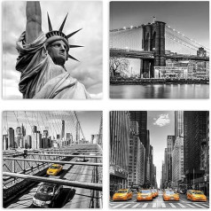 DìMò ART Modern Pictures New York City 4 gabali 30 x 30 cm apdruka uz audekļa Klasiskās mākslas mēbeles virtuvei guļamistabai viesistabai bāram birojam restorānam