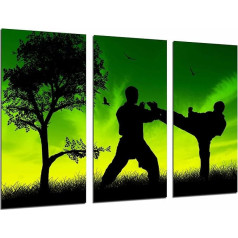 Sienas Picture Motivation Sports Taekwondo Vīrieši Cīņa 97 x 62 cm Koka drukāt XXL formāta Art Print Ref.26851