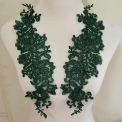 PLIAGE Green Lace Flower Embroidery Patches Sew on Clothes Dress Chiffon Applique Remonts roku darbs