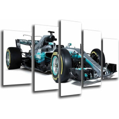 Sienas attēls Mercedes Formula 1 Car Hamilton Bottas 2017 165 x 62 cm Koka druka XXL formāta mākslas darbu druka Ref.26559