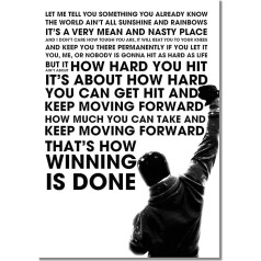 Rocky Balboa Sylvester Stallone A2 Unframed Motivational Quote Plakāts Sports Boksa Foto Inspiration Winner Picture