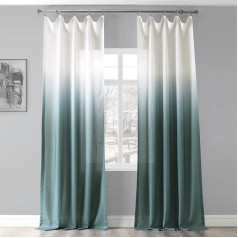 HPD Half Price Drapes FELCH-OMB17 Lina imitācija viesistabai, guļamistabai (1 aizkars), poliestera auduma maisījums, ombre aqua, 50 X 84