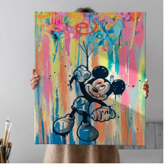 Declea Modern Painting Glamour Print Mickey Mouse Pop Art - Modern Home Decor Picture for Living Room Decoration Home