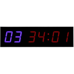 Fitnesa taimeris Sienas pulkstenis Fitnesa taimeris 12 / 24 stundu pulksteņa hronometrs Countdown Interval Timer 6-Bit 1.8 collu LED pulkstenis Training Timing ar tālvadības pulti AC110 ~ 240V (ES kontaktdakša)