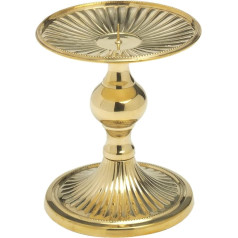 NKlaus 10753 Gloss Disc Light Brass Gold Augstums 12 cm Sveču turētājs Diametrs 11 cm Alar Candelabra