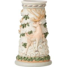 Enesco Jim Shore Heartwood Creek White Woodland Pillar Candle Holder, 9,5 collas, daudzkrāsains