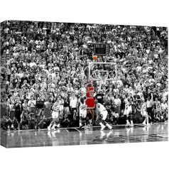 canvashop Modern Painting Dzīvojamā istaba Michael Jordan 50 x 35 cm Pēdējais šāviens Nba attēls uz audekla sienas izdrukas melnā un baltā krāsā Mājas dekori