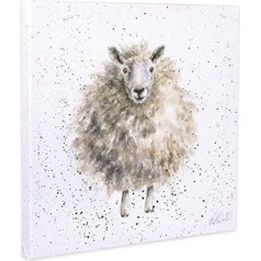 Wrendale Designs Sheep Print Vilnas džemperis uz balta audekla 20cm