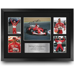 HWC Trading FR A3 Michael Schumacher Gifts Printed Signed Autograph Presentation Display for Formula 1 and Motor Racing Fans - A3 Framed