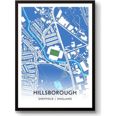 GroundDesigns Sheffield Widesday Football Gift Hillborough Stadium Art Print SWFC