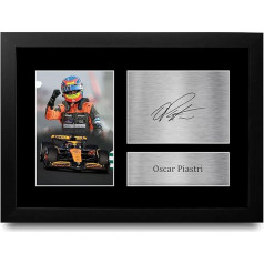 HWC Trading FR A4 Oscar Piastri McLaren Gifts Printed Signed Autograph Photo for Fromula 1 and Motor Racing Fans - A4 Framed