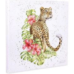 Wrendale Designs Spot On Cheetah On White Square Canvas Wall Art 8x8 Inch