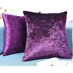 ZIMEL HOMES Pack of 2 Crushed Velvet spilvenu pārvalki 43 cm, 50 cm, 55 cm, 60 cm, Soft Square Cushion Covers for Sofa Bed Couch Cushion Cover