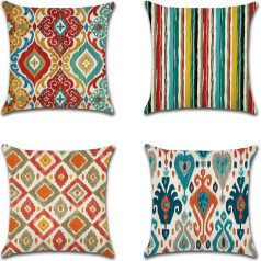 CLVEDU 4 Pack Pillow Covers Throw Pillow Covers Colorful Printed Throw Pillow Covers Cushion Cover for Home Couch Sofa Decorative Gifts 45x45cm (Style 8)