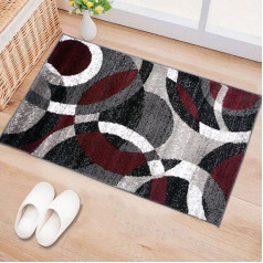 paklāji Modern Circles Abstract Area Rug 2' x 3' Red