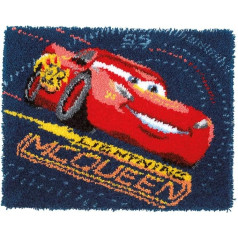 Vervaco WD Mezgloti paklājiņi Zibens McQueen Mezgloti paklājiņi pakete paklāja pašsaiņošanai, balta, 69 x 56 x 0,3 cm