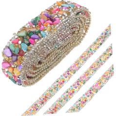 VILLCASE 1 rullis grants rhinestone sloksnes Kāzu aksesuāri Rhinestones amatniecības ķēdes dekori Rhinestone ķēdes Rhinestone lentes Hotfix Rhinestone lentes Dekoratīvie amatniecības apdares Costume Trim Trim