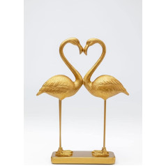 Kare Design Dekoratīva figūriņa Flamingo Love, zelta krāsā, aksesuārs, roku darbs, vienības augstums 39 cm