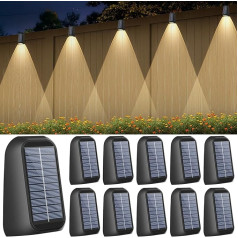 artcool Solar Wall Lights Outdoor, Pack of 10 Solar Lights for Outdoors, 2 Modes LED, Warm White/RGB Colour Changing Lighting, Garden Decoration for Outdoor Use for Stairs, Fence, Yard, Patio