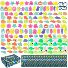 BONNYCO Mochi Squishy Set Party Bags Bērnu dzimšanas dienas svinību dāvanas 160 gabaliņi Mazas dāvanas bērniem Glow in the Dark Party Gift Bērnu dzimšanas dienas svinību dāvanas Bērnu dzimšanas dienas svinību dāvanas Bērnu dzimšanas diena