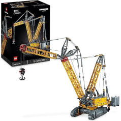 LEGO Technic Liebherr LR 13000 kāpurķēžu celtņa komplekts, tālvadības būvniecības transportlīdzekļa modelis ar Control+ lietotni, celtnis ar vinčas sistēmu un šūpoles šļūce, modeļu komplekts pieaugušajiem, dāvanu ideja 42146