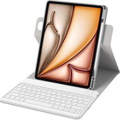 GOOJODOQ iPad Air 6. paaudzes 13 collu M2 2024 tastatūras korpuss, portreta/virziena formāts, QWERTZ izkārtojums, noņemama tastatūra ar korpusu Air 6. paaudzes 13 collu, iPad Pro 12,9 collu, 3./4./5./6. paaudzes