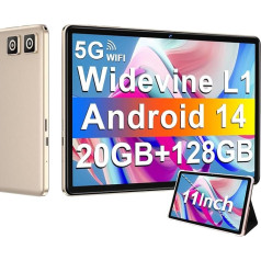 DMOAO planšetdators 10 collas, Android 14 5GWiFi planšetdatori ar 20GB ROM 128GB 1 TF Octa-Core 5+13MP 8000mAh Bluetooth 5.0 Type C Rose Gold