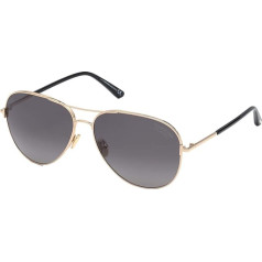 Tom Ford CLARK FT 0823 Shiny Rose Gold/Dark Grey Shaded 59/14/140 Unisex saulesbrilles, Shiny Rose Gold/Dark Grey Shaded