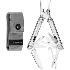 Leatherman - Free P2 multifunkcionālais instruments ar magnētisko tehnoloģiju un 19 instrumentiem, kas darbojas ar vienu roku, un augstas kvalitātes neilona kabatu.