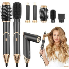 Aofesel Airstyler 6-в-1 Hairstyler Hair Dryer Brush Set, Air Styler with 5 Attachments for Drying, Straightening, Curling, Volumizing, Lonen Care, Styling Brushes for All Hair Types