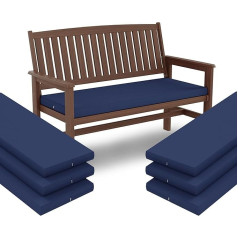 Falflor Kissen für Gartenbank, 3-Sitzer, lang, rutschfest, für Veranda, Schaukel, mit Bändern, langes Sitzpolster für Rattan, Sofa, Veranda, Schaukel, Hängematte (blau)