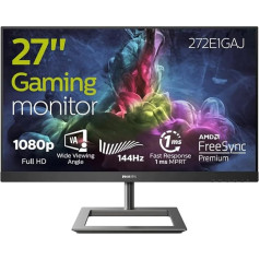 Philips 272E1GAJ - 27-дюймовый FHD игровой монитор, 144 герц, 1 мс, FreeSync Premium (1920 x 1080, HDMI, DisplayPort) черный