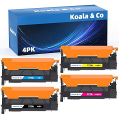 Koala & Co 117A tonera komplekts HP 117A tonerim HP Color Laser MFP 179fwg, HP Color Laser MFP 178nw tonerim, HP Color Laser 150nw 150a 178nw 179fnw W2070A W2071A W2072A W2072A W2073A (4 gab.) (melns ciāns dzeltens)