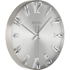 Bulova C4846 Regisseur Wanduhr, Metall, satiniertes Zinn