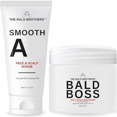 The Bald Brothers Bald Head Care Bald AF Set | Complete Natural Bald Head Care | Daily Skin Care Set for Men | Cleansing, Exfoliating & Moisturising | 60-90 Days Supply