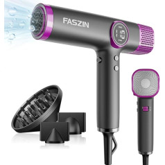 Faszin Hair Dryer Lightweight Hair Dryer with 110,000 RPM Brushless Motor for Quick Drying, 200 Million Ion Hair Dryer, Low Noise, LED Display, Night Vision Glasses, Night Vision, Salon