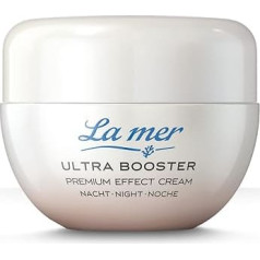 La mer Ultra Booster Premium Effect Cream Night - grezns mitrinošs pretnovecošanās krēms sejai - atjaunojošs un nostiprinošs nakts krēms - izlīdzina grumbas un savelk ādu - 50 ml