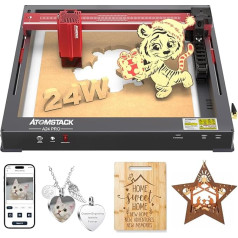 ATOMSTACK A24 Pro 24W lāzera gravēšanas mašīna Optiskā lāzera gravēšanas mašīna Power Laser Engraver Unibody Frame Wood Cutting Acrylic Cutting