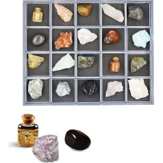 DOKTOR FUN - Minerals of The World Golden Collection - Коллекция минералов и драгоценных камней - Для детей и коллекционеров - Открывайте и изучайте - Возраст 8+ - Вкл