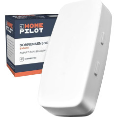 HOMEPILOT Sonnensensor smart, Funksensor zur automatischen Rollladensteuerung nach Helligkeit z.B. bei Sonnenschein, Dämmerung (Smart Home App u. Erschütterungsmelder via Gateway premium möglich)