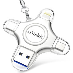 iDiskk MFi sertificēts 128GB Lightning USB zibatmiņas zibatmiņas disks, iPhone Photo Stick USB-C iPad, iPhone ārējā atmiņas karte jaunākajiem iOS Android tālruņiem, iPad Pro USB C ierīcēm un datoriem