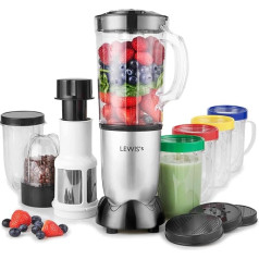 8-in-1 Multi Jug Power Base Blender Smoothie Maker, virtuves mikseris, mikseris, sulu spiede, Smoothie Maker, miksera dzirnaviņas, sulu spiede, pārtikas maisītājs un šķidrums