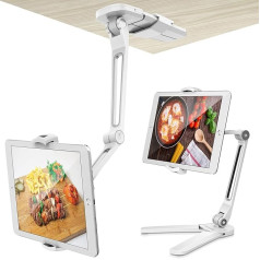 AboveTEK planšetdatora turētājs iPad sienas turētājs ar regulējamu iPad statīvu iPhone iPad Pro Kitchen Samsung Huawei MediaPad (4,7-13,5 collas) (Balts)