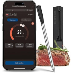 COSORI First Smart gaļas termometrs, bezvadu grila termometrs ar 50 m diapazonu, lieliski piemērots Dual Blaze karstā gaisa fritēžai, cepšanas termometrs virtuvei un grilam, mazgājams trauku mazgājamā mašīnā.