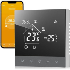 Beok Digitālais grīdas apsildes termostats WiFi Ūdens grīdas apsildes termostats Smart Room Thermostat Programmable Heating Thermostat with LCD Compatible with Tuya, Alexa App Control 3A TS4G-WIFI-WP