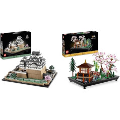 LEGO Architecture Himeji pils modeļu komplekts pieaugušajiem, orientieru kolekcija un ikonas Klusuma dārzs, botāniskais zen dārza komplekts pieaugušajiem ar lotosa ziediem